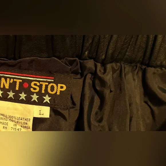 Vintage Don’t Stop Women’s Size Large Black Leather Pants - Picture 8 of 9